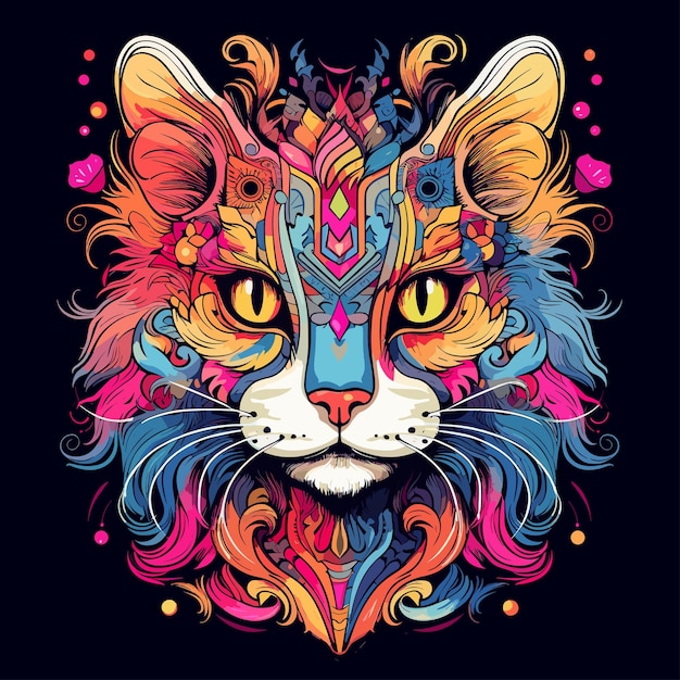 Cat vector design for t shirt prints