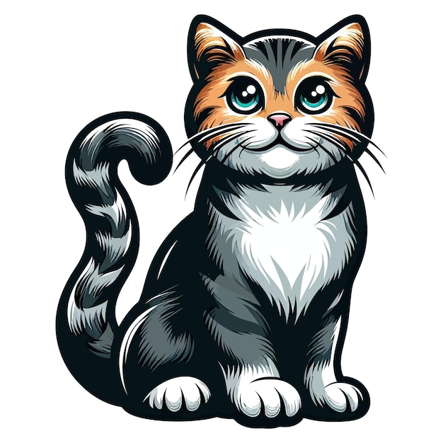 Cat vector illustration art isolated on a transparent background