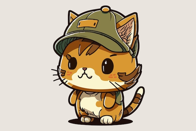 Cat Wearing a hat vector illustration