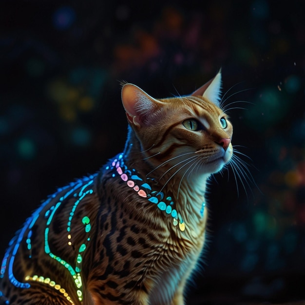 Vector a cat wearing a necklace with the name  pet  on it