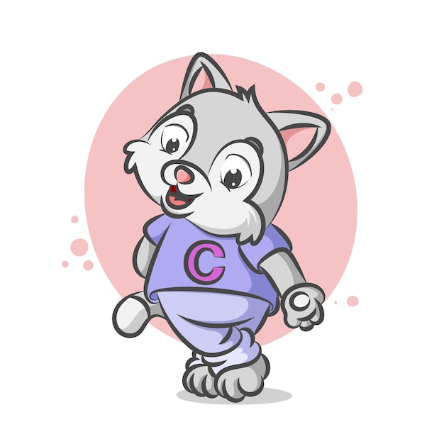 cat wearing shirt with C alphabet