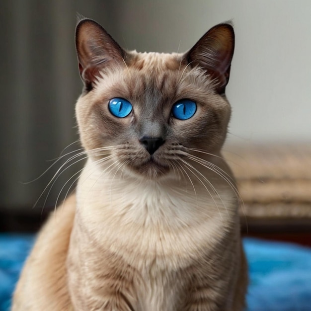 a cat with blue eyes and a blue eye