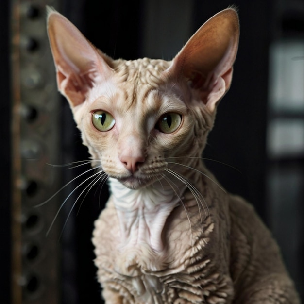 Vector a cat with green eyes and a white collar is sitting on a chair