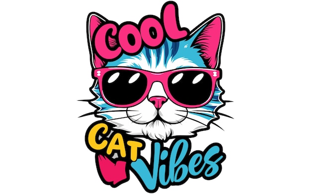 a cat with sunglasses that says cool music