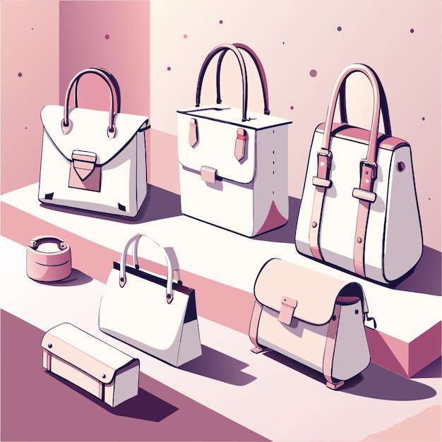 Vector catalog of womens bags vector illustration flat 2