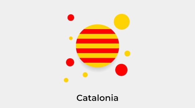 Catalonia flag bubble circle round shape icon vector illustration