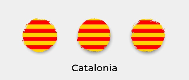 Catalonia flag grunge bubbles icon vector illustration