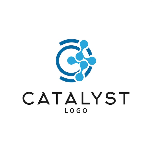 catalyst logo Simple modern molecular vector illustration