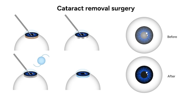 Vector cataract removal surgery and type cataract