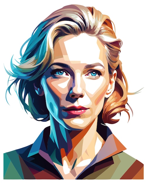 cate blanchett vector illustration flat 2