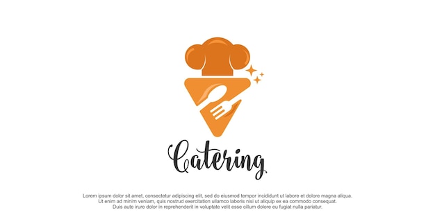 Catering food logo template with creative concept and style design for business