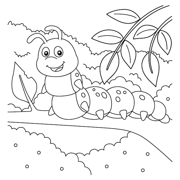 Caterpillar Coloring Page for Kids