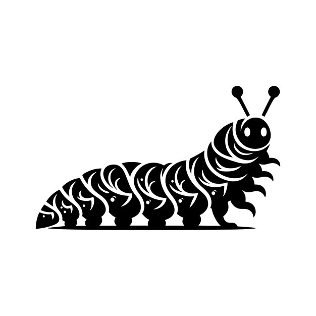 Vector caterpillar silhouette vector illustration