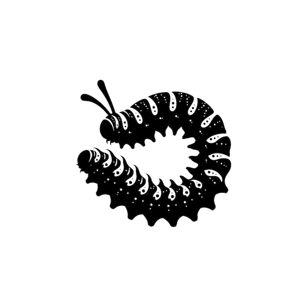 Vector caterpillar silhouette vector illustration