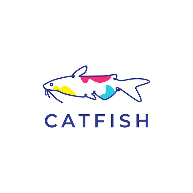 Catfish abstract logo design vector