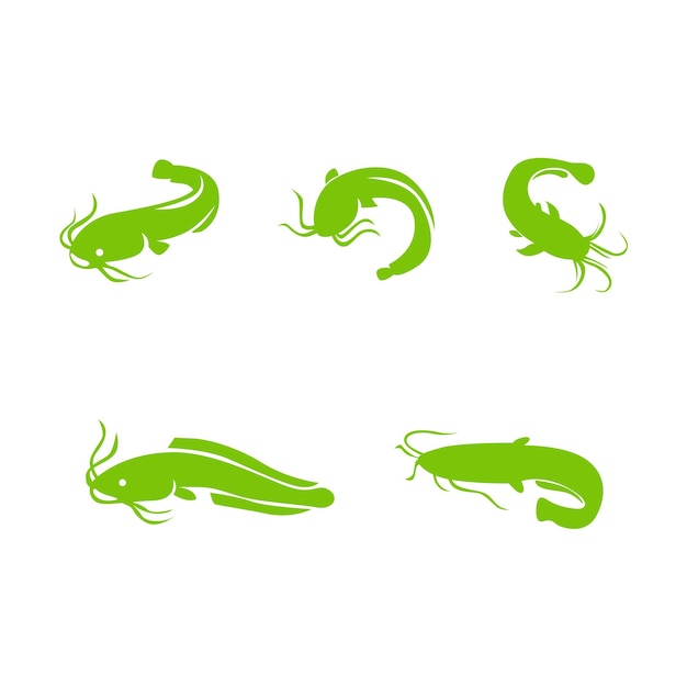 catfish shape icon set design