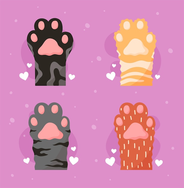 Cats paws set