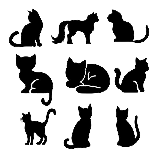 Cats silhouette cat vector