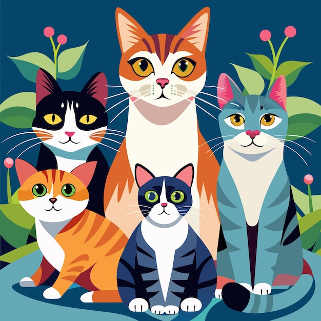 cats vector illustration art