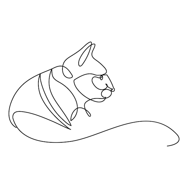 cats vector with continuous single one line art drawing New minimalist design minimalism animal pet