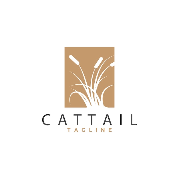 Cattail Logo Design Vector Simple Illustration Symbol Template