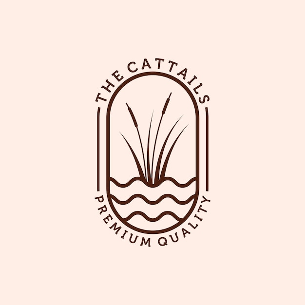 Cattail or Reed Logo Vector Illustration Creative Cattail Illustration Logo Concept