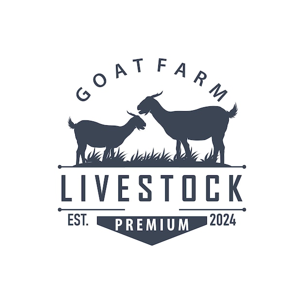 Vector cattle farm livestock logo farm garden land agriculture retro vintage emblem design