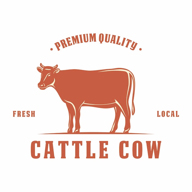 cattle farm logo design template cow design vector illustration