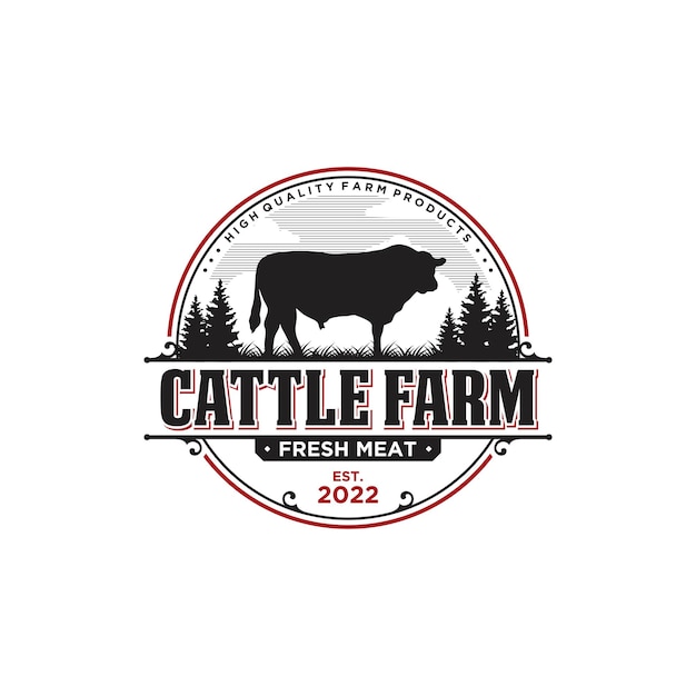 Cattle Farm Logo Vector Template