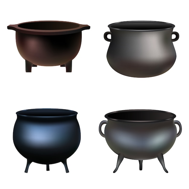 Cauldron pot halloween mockup set