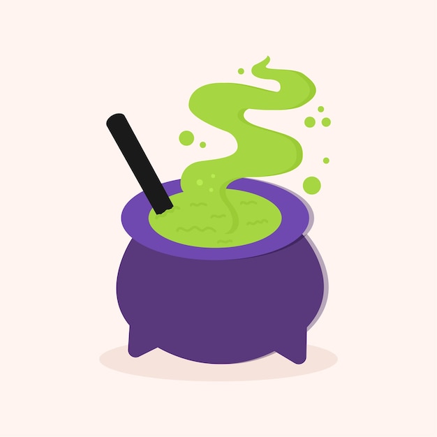 Cauldron with magic potions for Halloween Vector graphics