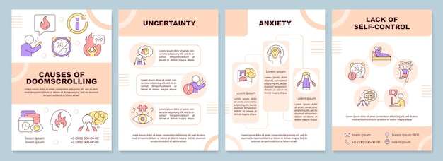 Causes of doomscrolling brochure template