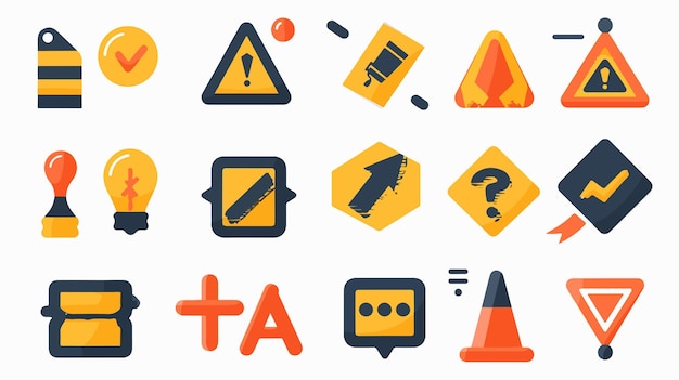 Vector caution alert and warning icons for attention professional quality image for design projects