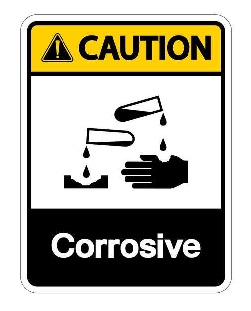 Vector caution corrosive symbol sign isolate on white backgroundvector illustration