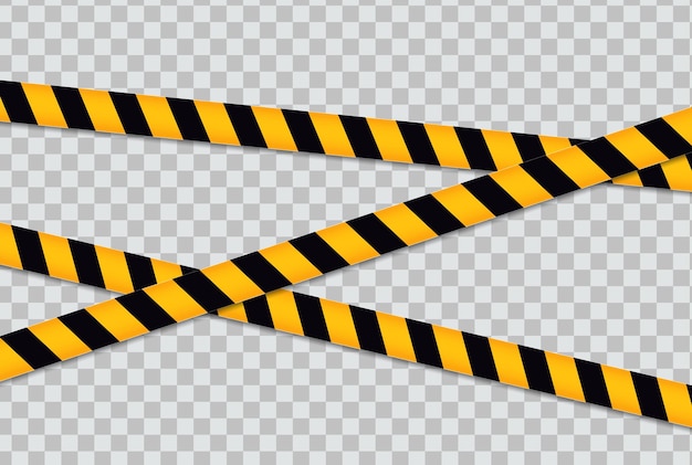 Caution and danger line Black and yellow warning police tapes attention sign line