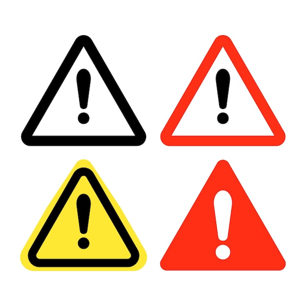 Caution warning sign Hazard warning attention sign icon on white background