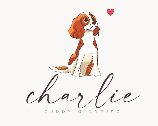 cavalier king charles spaniel premade logo design