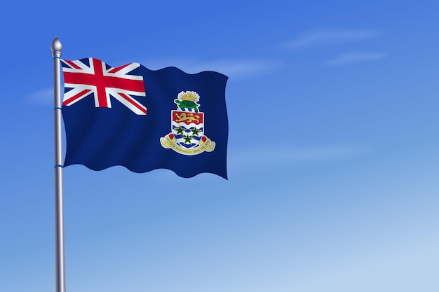 Cayman Islands flag Independence Day blue sky background