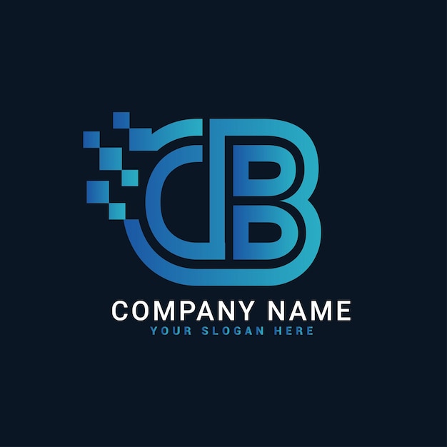 Cb bc Letter logo Technology abstract Letter logo