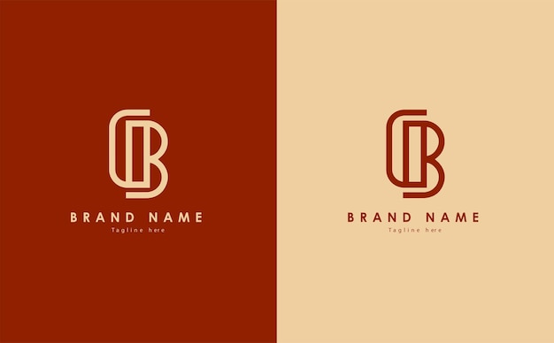 CB elegant vector logo design in red and light yellow color