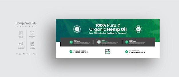 Cbd hemp oil Social Media Banner or Facebook timeline cover page template design