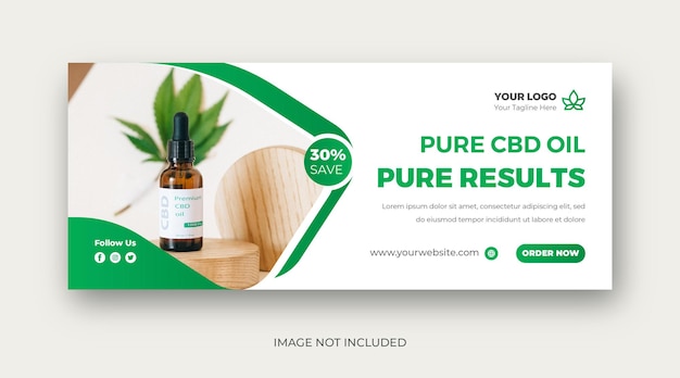 CBD Hemp Oil Social Media Banner Or Facebook Timeline Cover Template Design