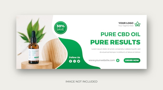 CBD Hemp Oil Social Media Banner Or Facebook Timeline Cover Template Design