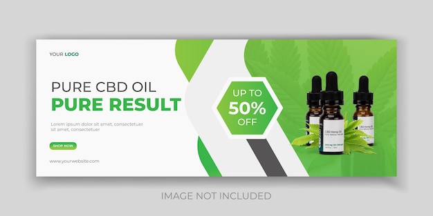 CBD natural oil cover photo ans social media banner premium vecot