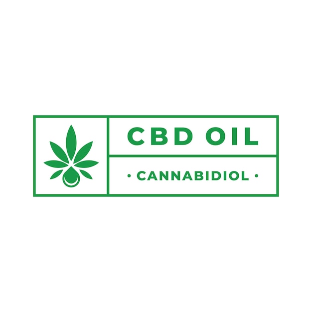 CBD oil cannabis logo template vector