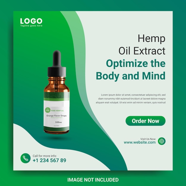 cbd oil marketing social media post template