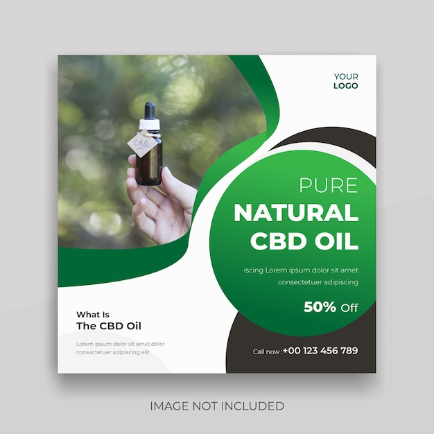 CBD oil socail media post design template