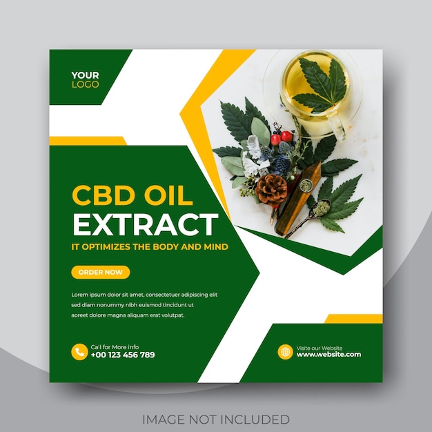 Cbd oil social media banner template