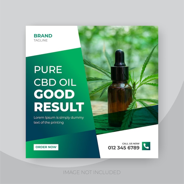 Cbd oil social media post banner template