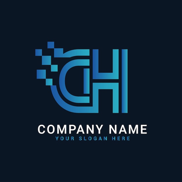 CCh hc Letter logotemplateTechnologyabstract Letter logo